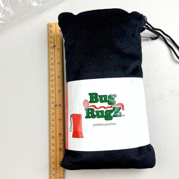 New Bug Rugz Padded Pouch Black Velvet Drawstring Bag Glow Industries 2009 1of 2 - Picture 6 of 8